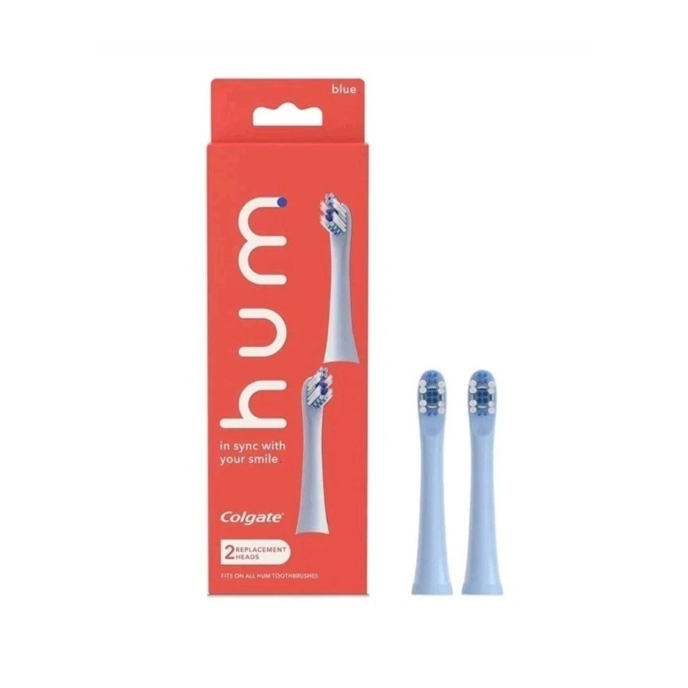Colgate Hum Replacement Heads For Electric Toothbrush 2 Replacement Heads Blue